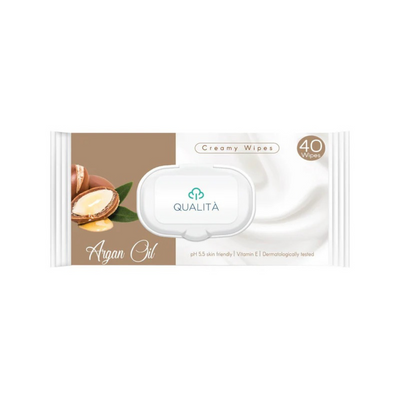 Qualita Creamy Wipes Argan Oil 40 Pcs