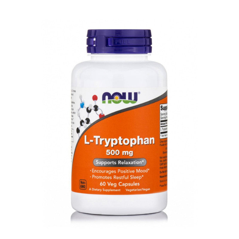 Now L-Tryptophan 500 Mg Supports Relaxation 60 Veg Capsules