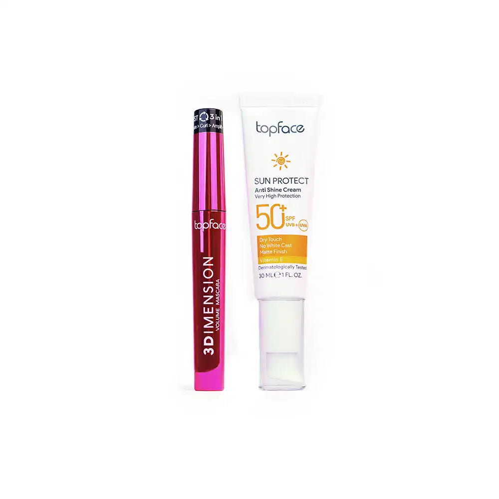 Top face Sun Protect Anti Shine 50 & 3Dimension Volume Mascara Special offer